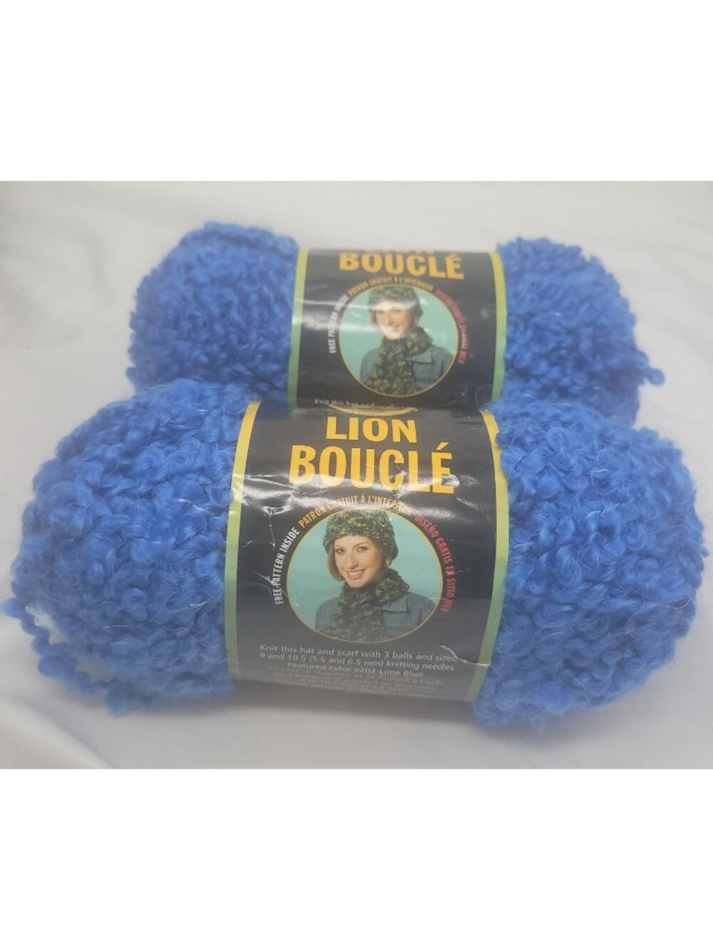 Lion Bouclé Yarn Blueberry Lot Of 2 Super Bulky 57 Yards Each Acrylic Mohair Nyl